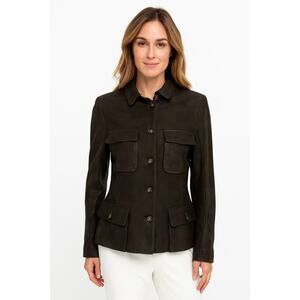 Coogi Australia Vintage Camo Leather Blazer Jacket